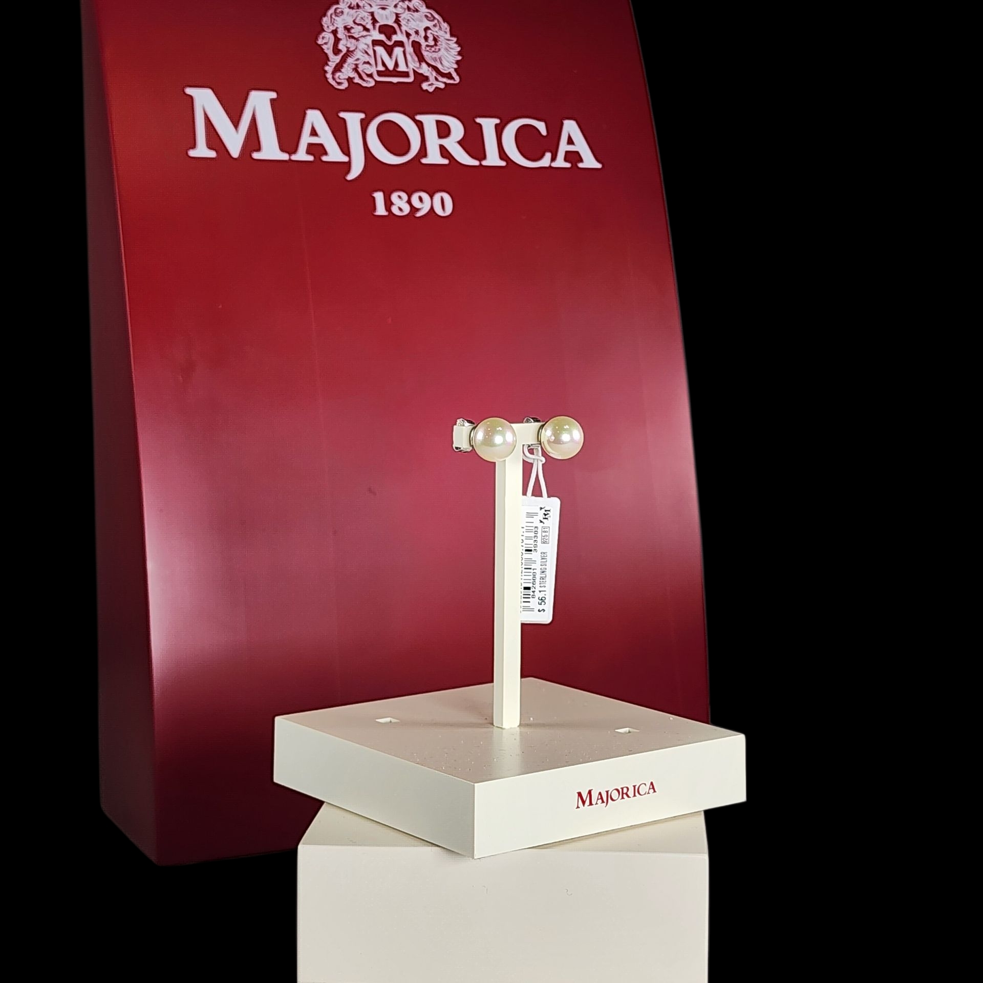 Majorica Sterling Sliver Pearl Earrings